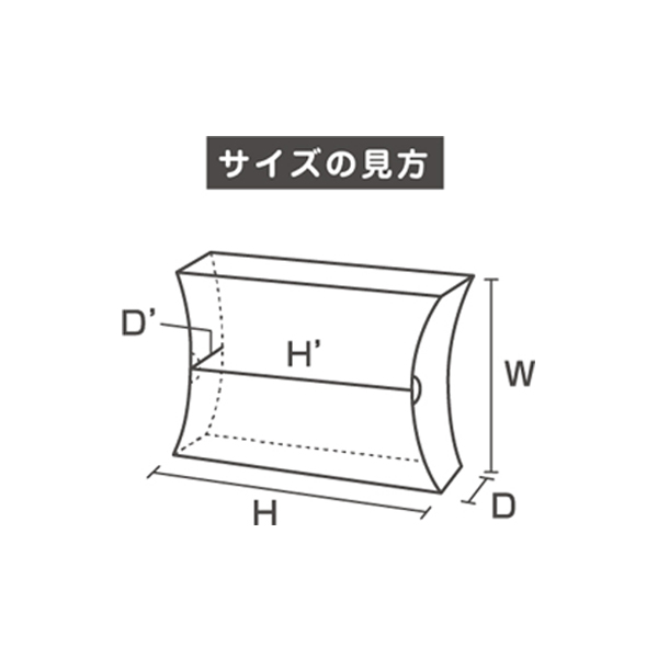 枕型（ピロー型）のサイズの見方