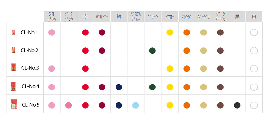 片面クリア不織布平袋カラー一覧